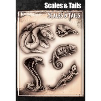 Airbrush Tattoo Pro Stencil Scales & Tails (Scales & Tailes APTS-140)